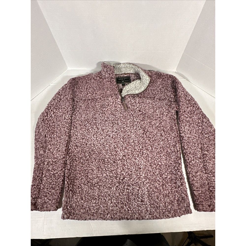 True Grit for Gearhead Women's Small Sherpa Sweater Pink 1/4 Zip Fleece Pullover